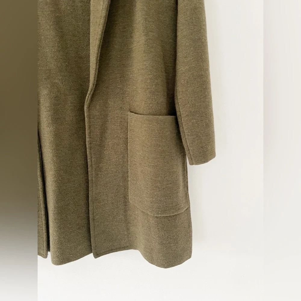 NWT J Crew Sophie open front sweater blazer cardigan olive green wool xsmall